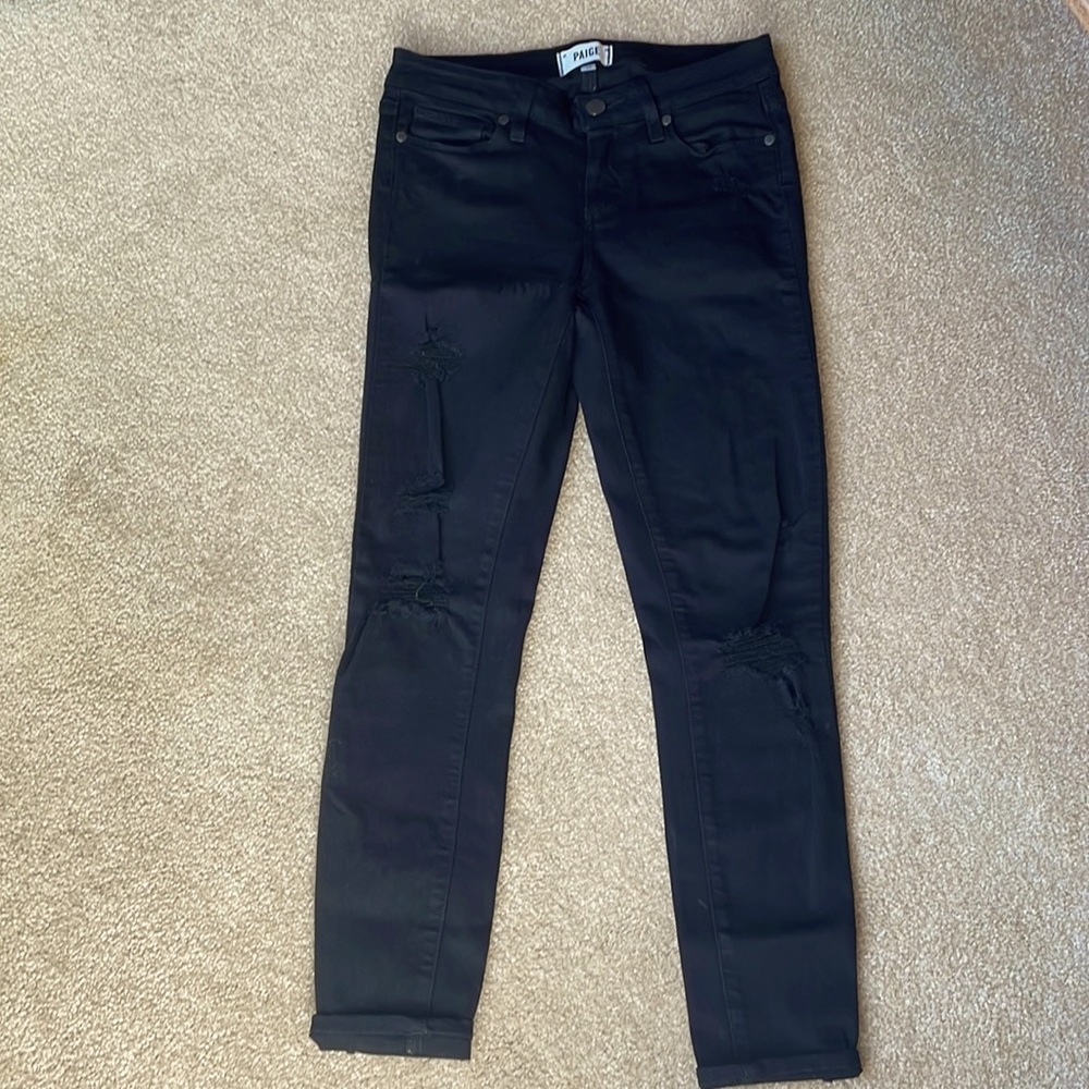 Paige Verdugo black distressed jeans